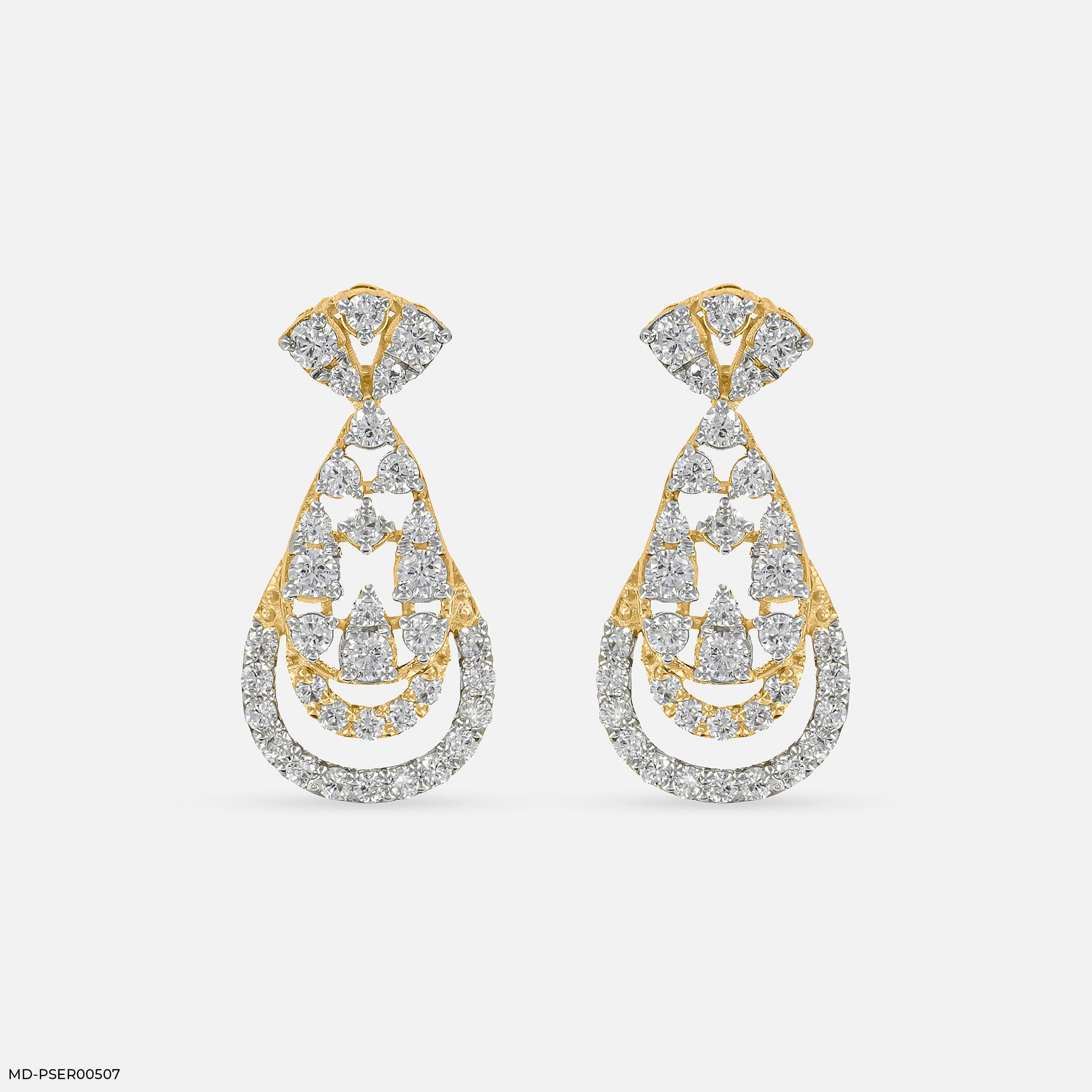 Layered Drops Earrings 14K Yellow Gold