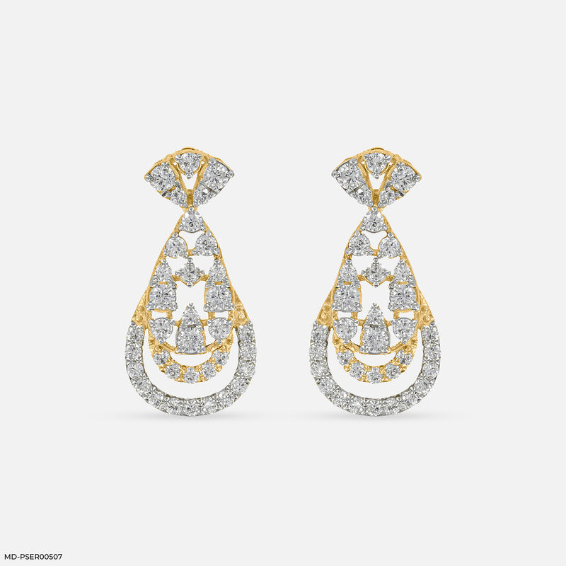 Layered Drops Earrings 14K Rose Gold