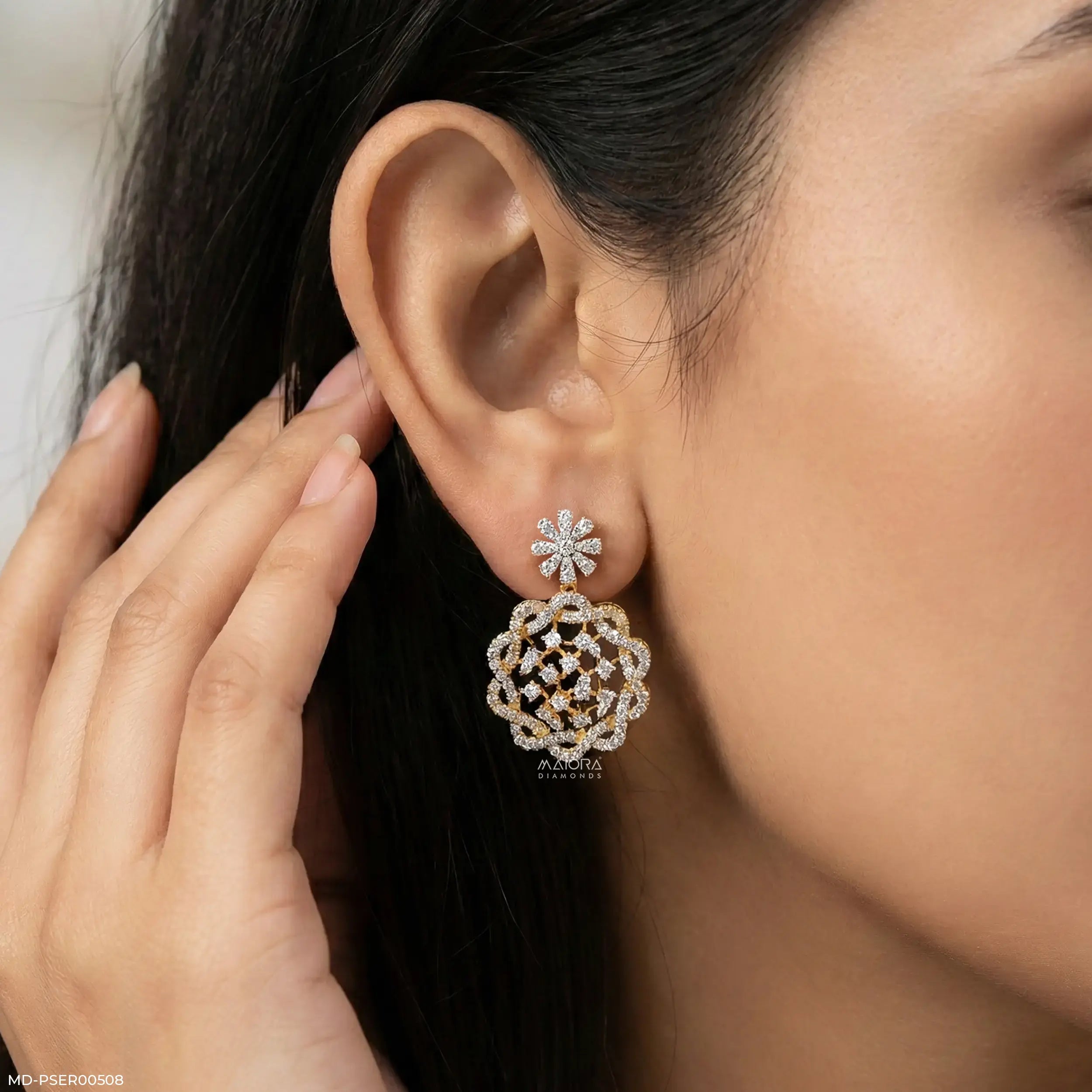 Circular Elegance Earrings 9K Rose Gold