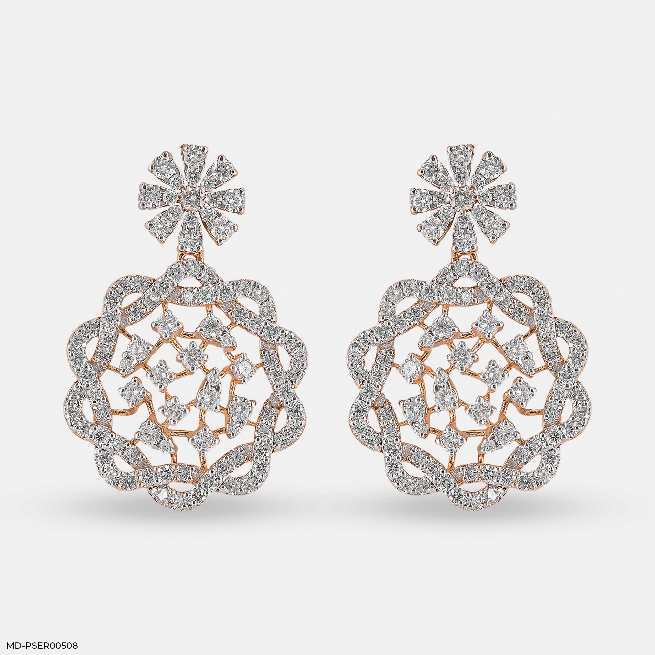 Circular Elegance Earrings 9K Rose Gold