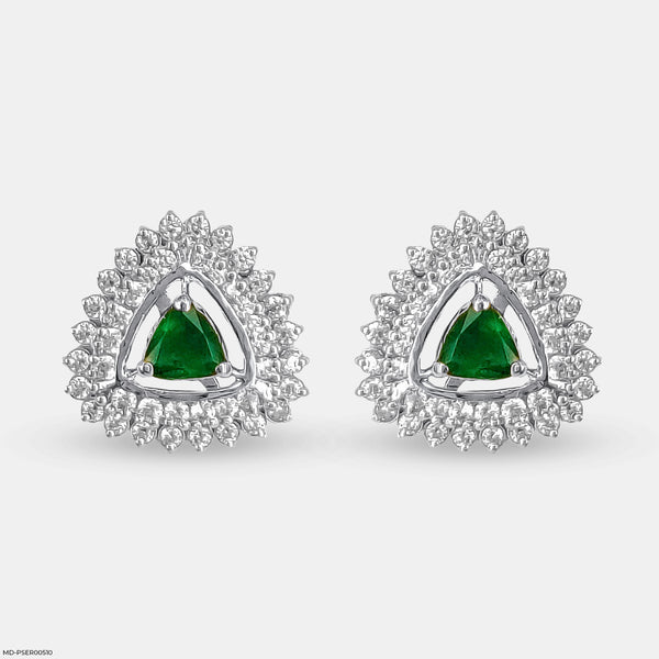 Golden Halo Emeralds Earrings Platinum 950
