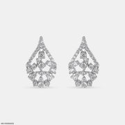 Vine of Sparkles Earrings 14K White Gold