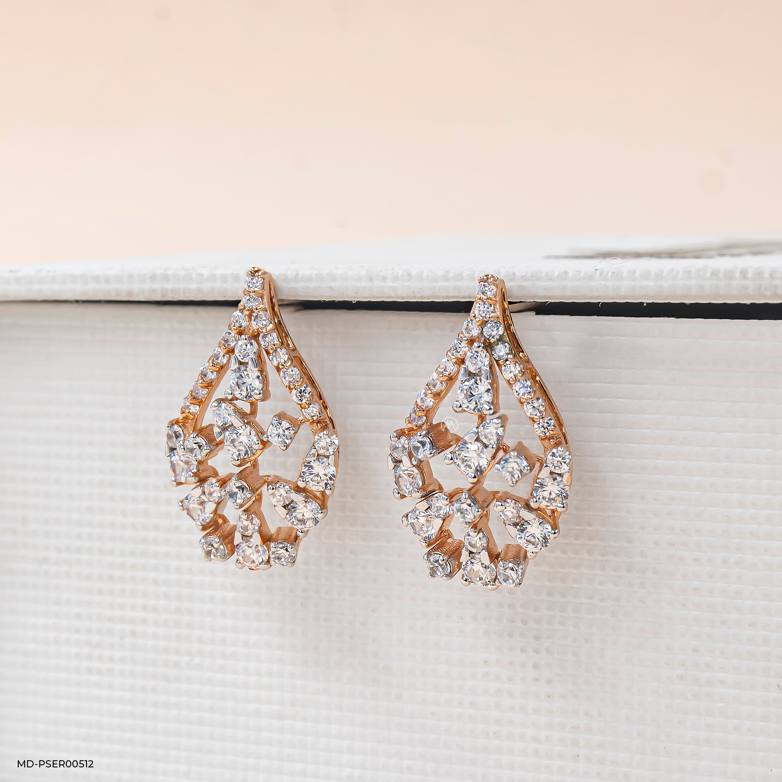Vine of Sparkles Earrings 14K Rose Gold
