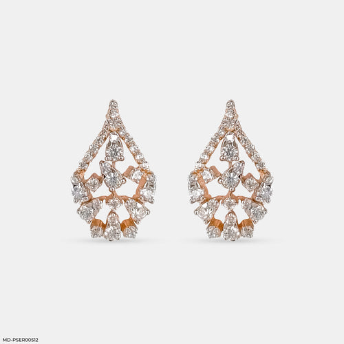 Vine of Sparkles Earrings 14K Rose Gold