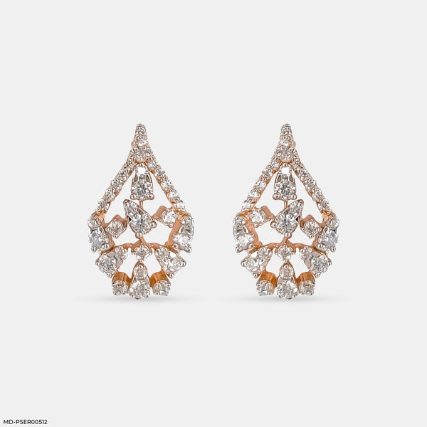 Vine of Sparkles Earrings 14K Rose Gold