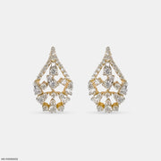 Vine of Sparkles Earrings 14K Yellow Gold