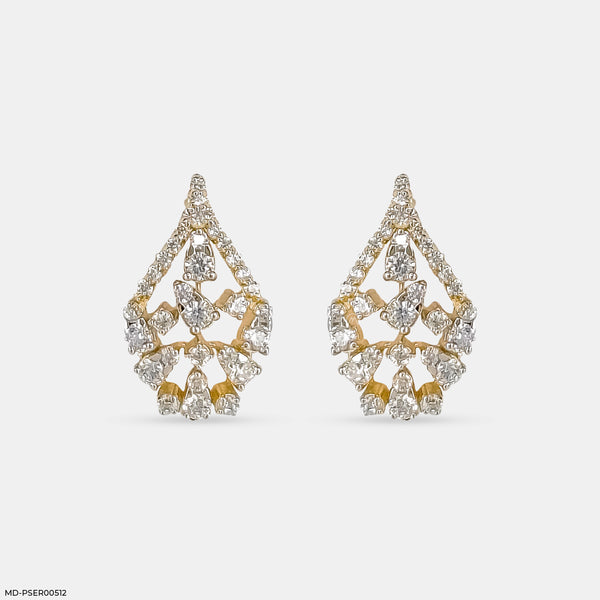 Vine of Sparkles Earrings 14K Yellow Gold