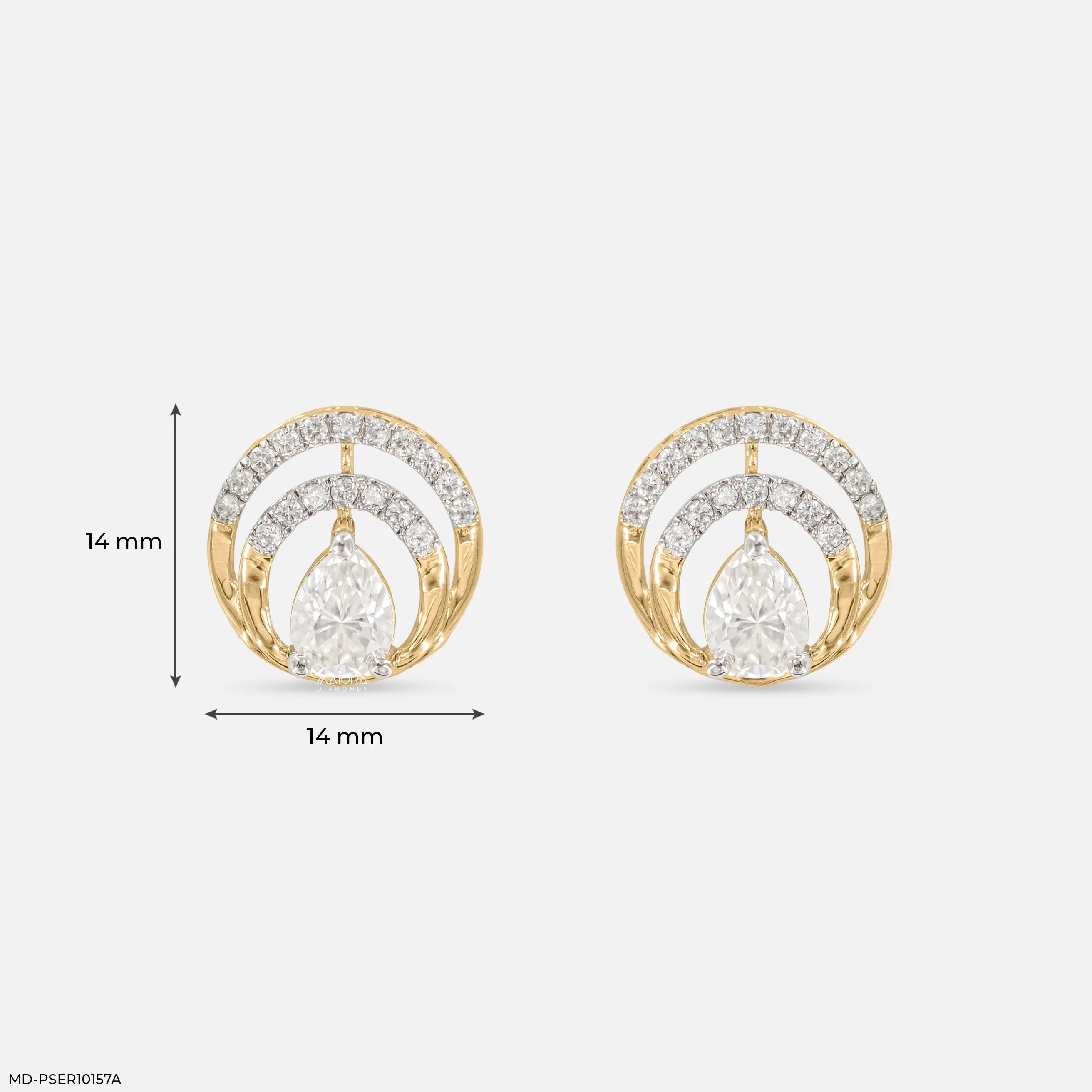 Dual Arc Solitaire Diamond Earrings 9K Rose Gold