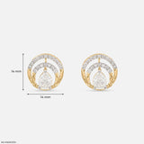 Dual Arc Solitaire Diamond Earrings 9K White Gold