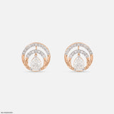 Dual Arc Solitaire Diamond Earrings 9K White Gold