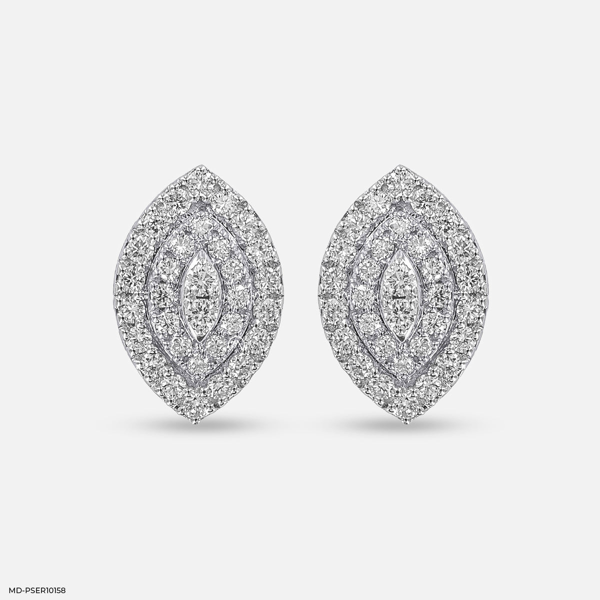 0.75 Carat Cluster Double Halo Lab Diamond Earrings
