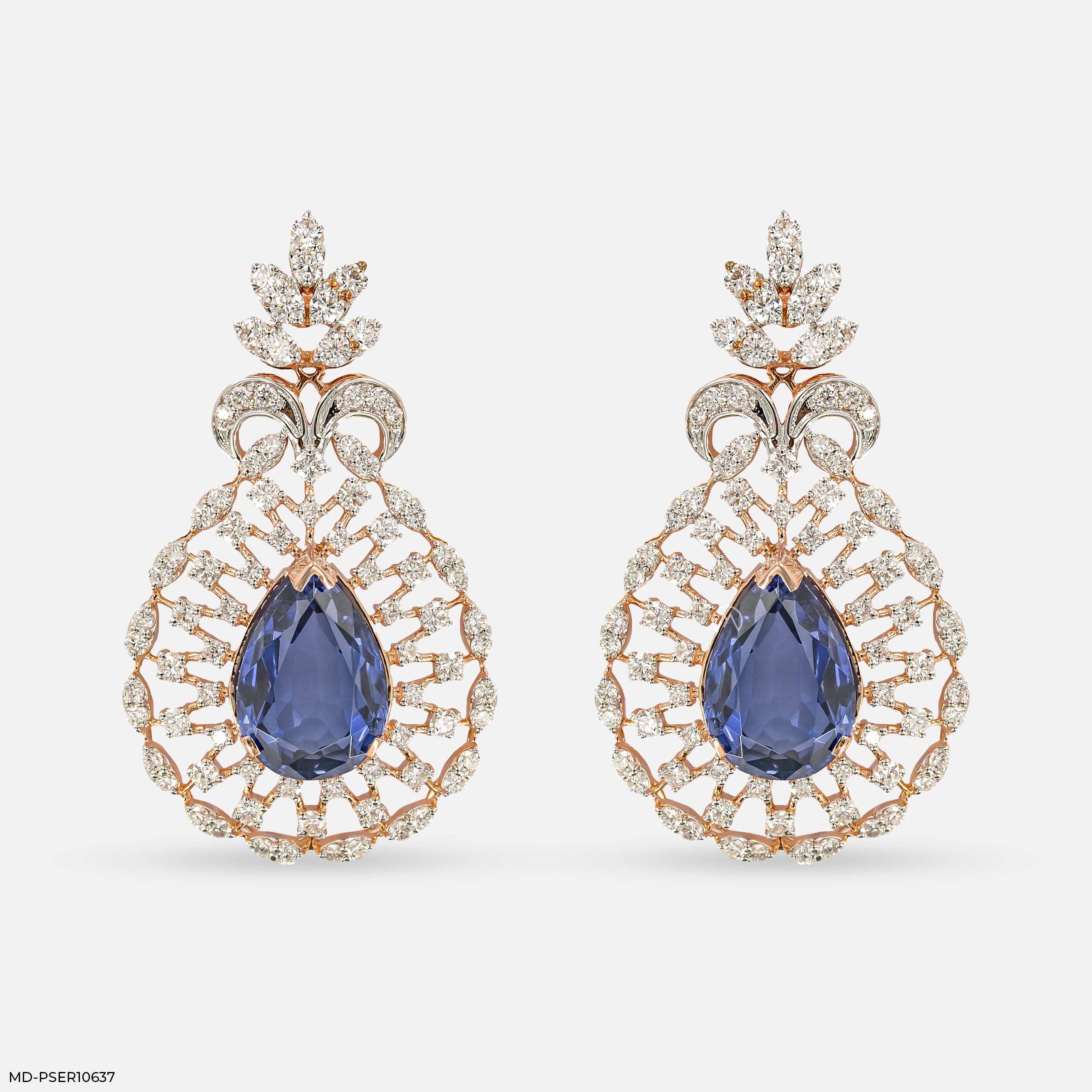 Regal Teardrop Earrings 9K Rose Gold