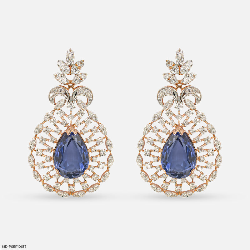 Regal Teardrop Earrings 14K Yellow Gold