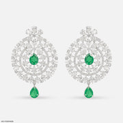 Emerald Mandala Drops Earrings 18K Rose Gold