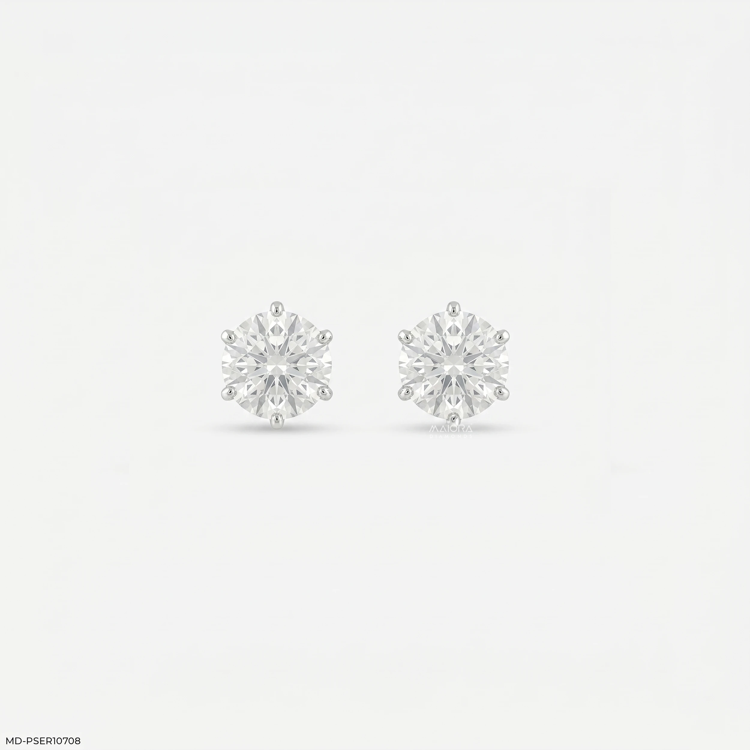 1.45 Carat Floating Halo Lab Diamond Studs 14K Rose Gold