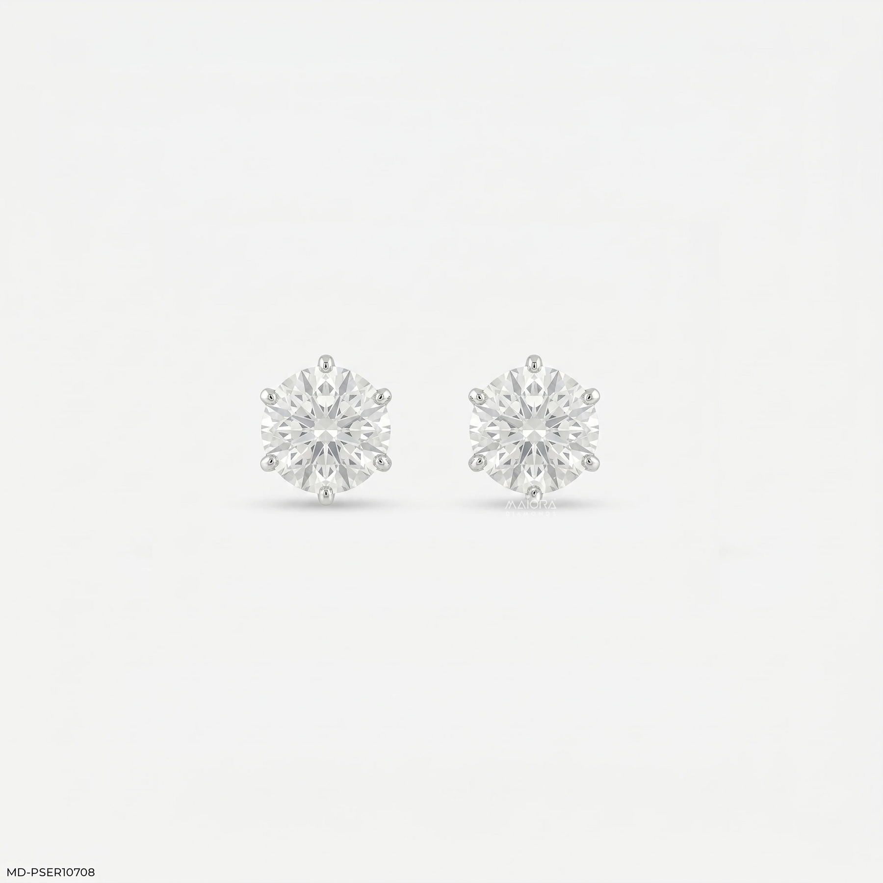 1.45 Carat Floating Halo Lab Diamond Studs 14K Rose Gold
