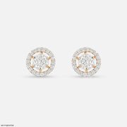1.45 Carat Floating Halo Lab Diamond Studs