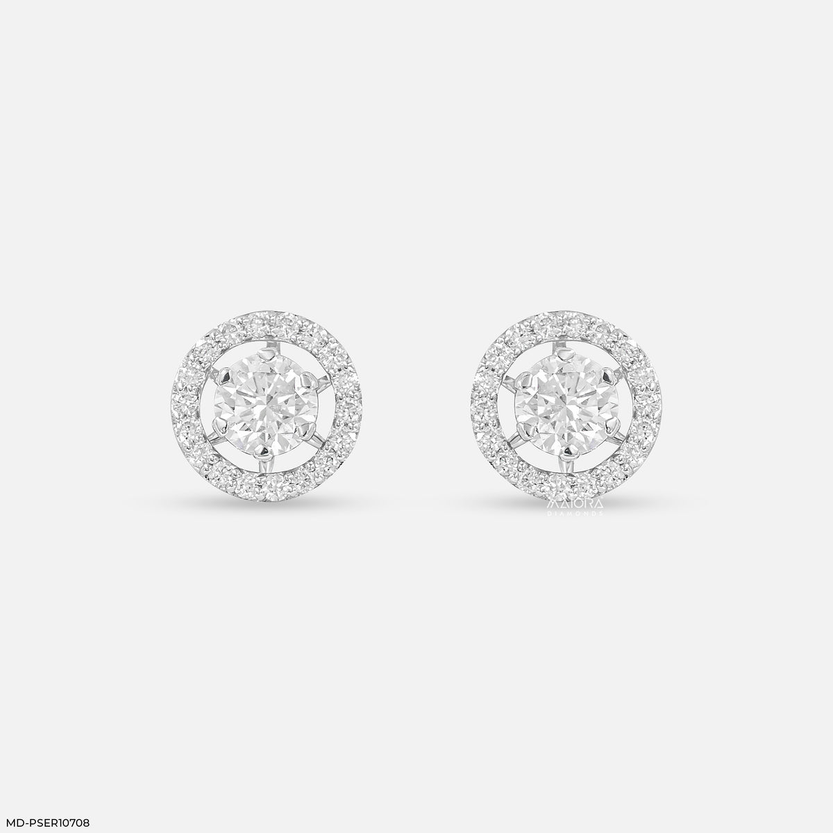 1.45 Carat Floating Halo Lab Diamond Studs