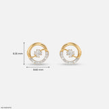 Arc Vortex Diamond Earrings 9K Yellow Gold