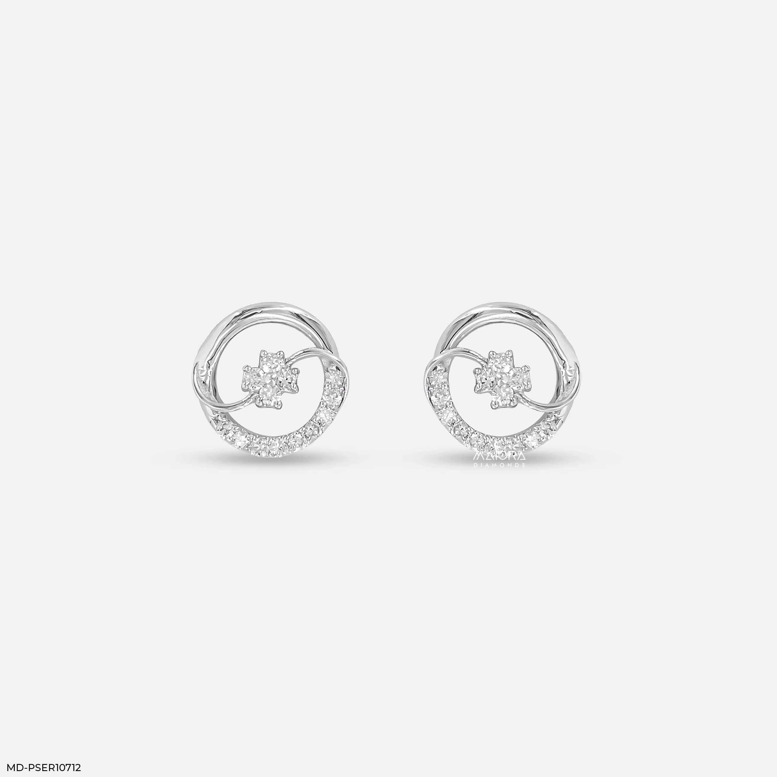 Arc Vortex Diamond Earrings 9K Yellow Gold