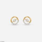 Arc Vortex Diamond Earrings 9K Yellow Gold