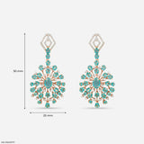 Ocean Blue Drop Diamond Earrings 9K White Gold