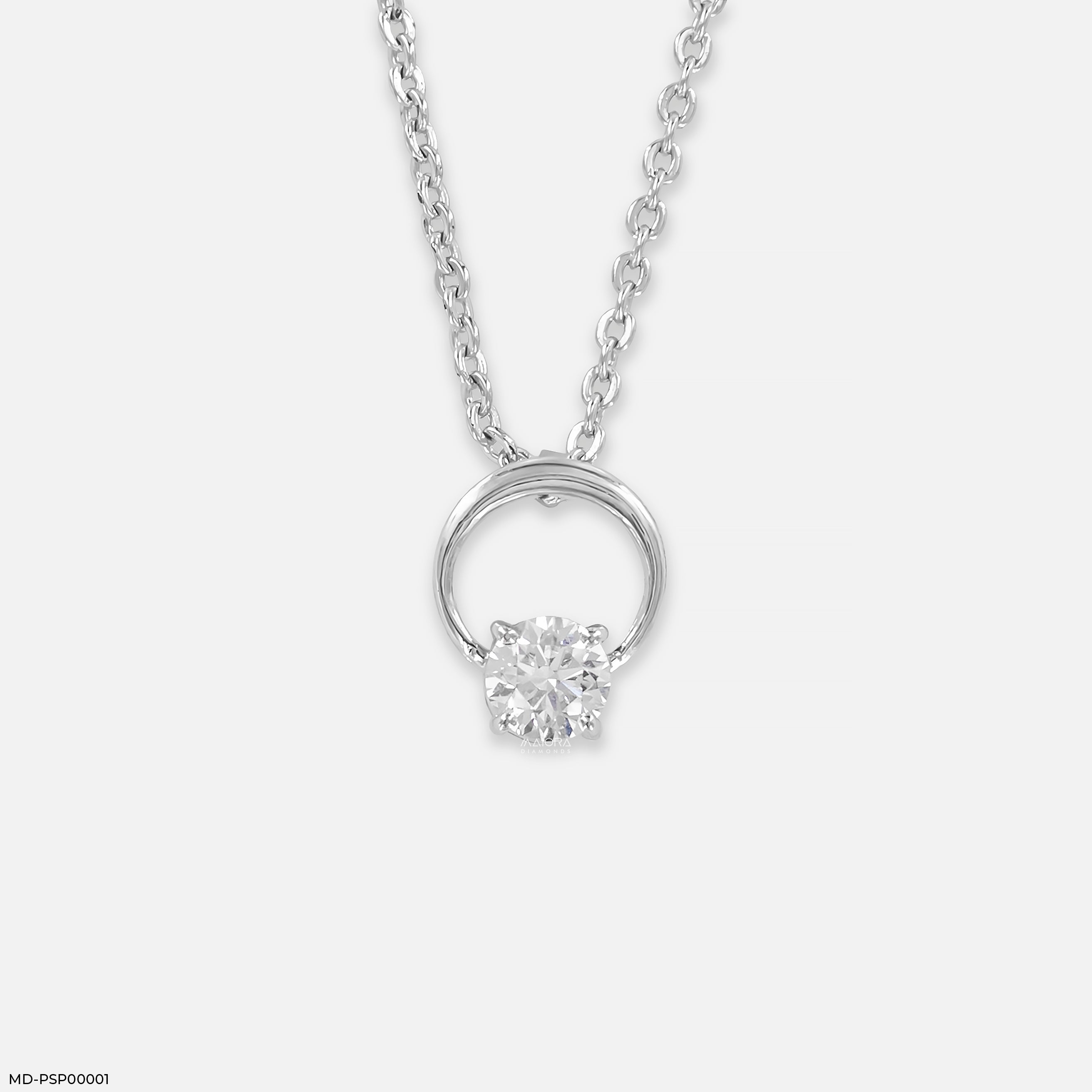 0.35 Carat Lunar Halo Lab Diamond Pendant