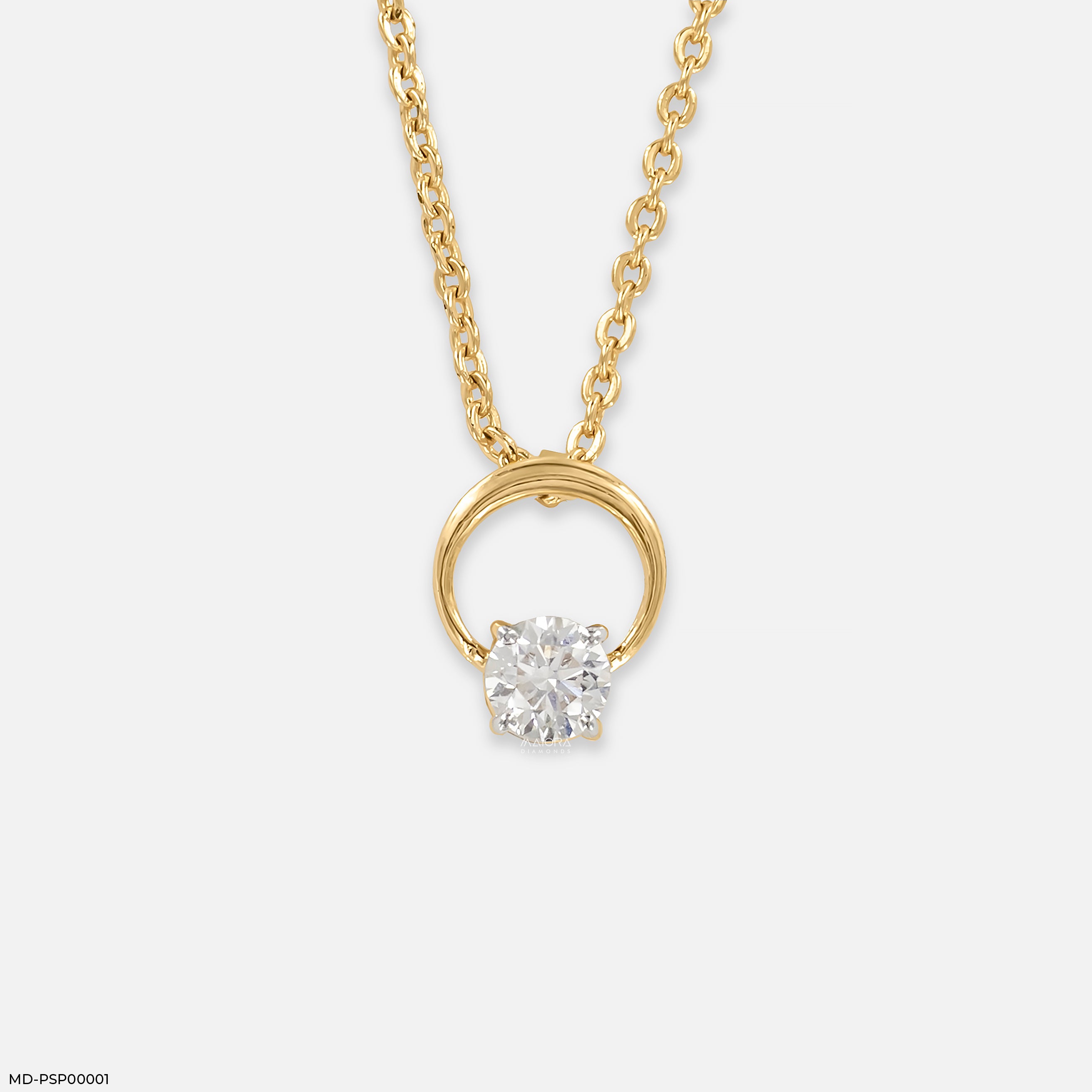 0.35 Carat Lunar Halo Lab Diamond Pendant
