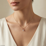 0.35 Carat Lunar Halo Lab Diamond Pendant 14K Rose Gold