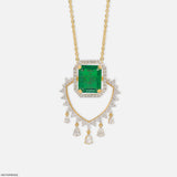 The Maharani Emerald Drop Lab Diamond Pendant 14K Yellow Gold