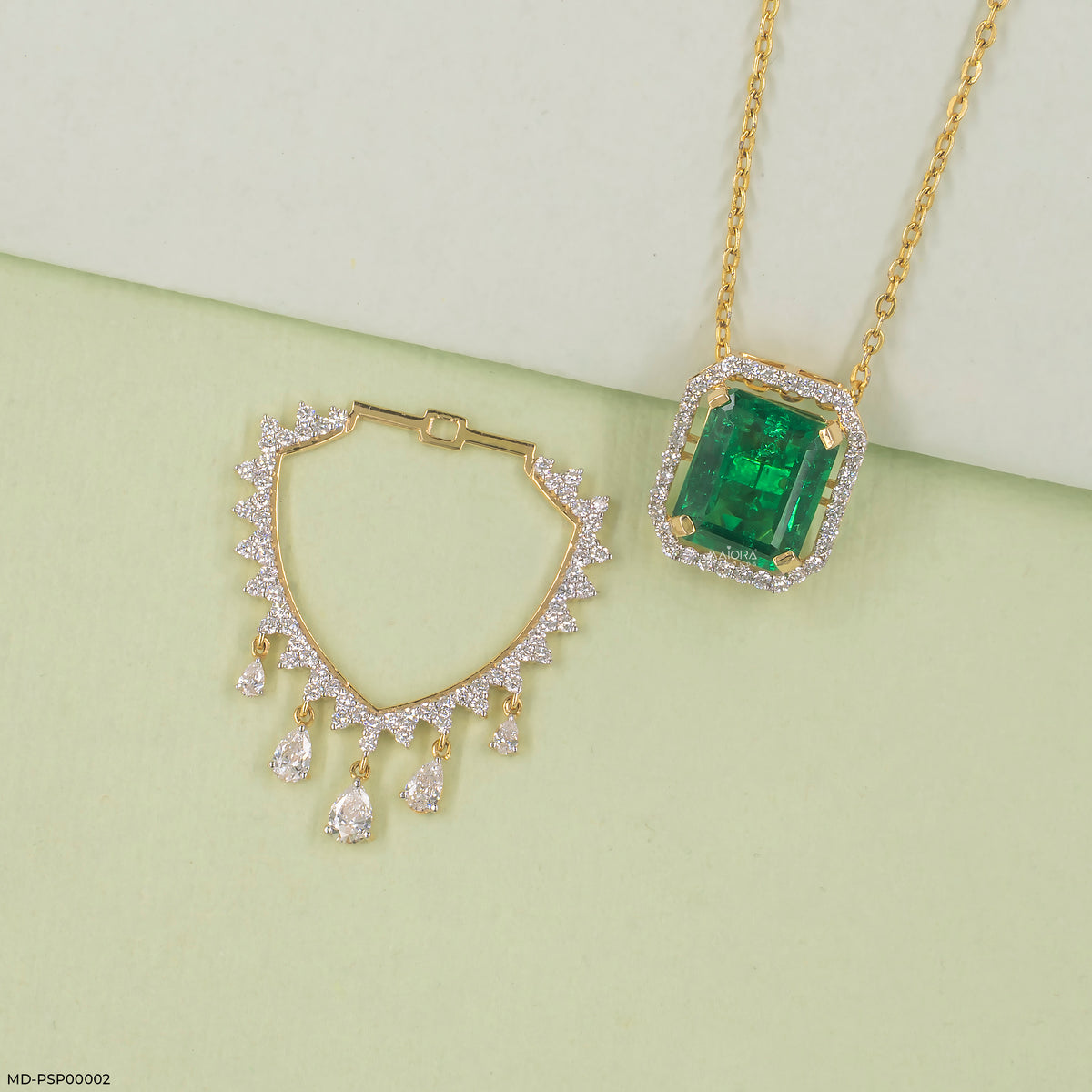 1.75 Carat Maharani Emerald Drop Lab Diamond Pendant