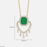 1.75 Carat Maharani Emerald Drop Lab Diamond Pendant 14K Yellow Gold