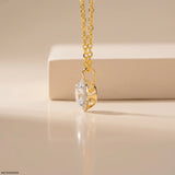 1.65 Carat Circlet Round Lab Diamond Solitaire Pendant in 14K Yellow Gold
