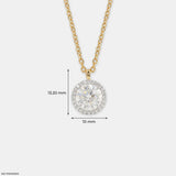1.65 Carat Circlet Round Lab Diamond Solitaire Pendant in 14K Yellow Gold