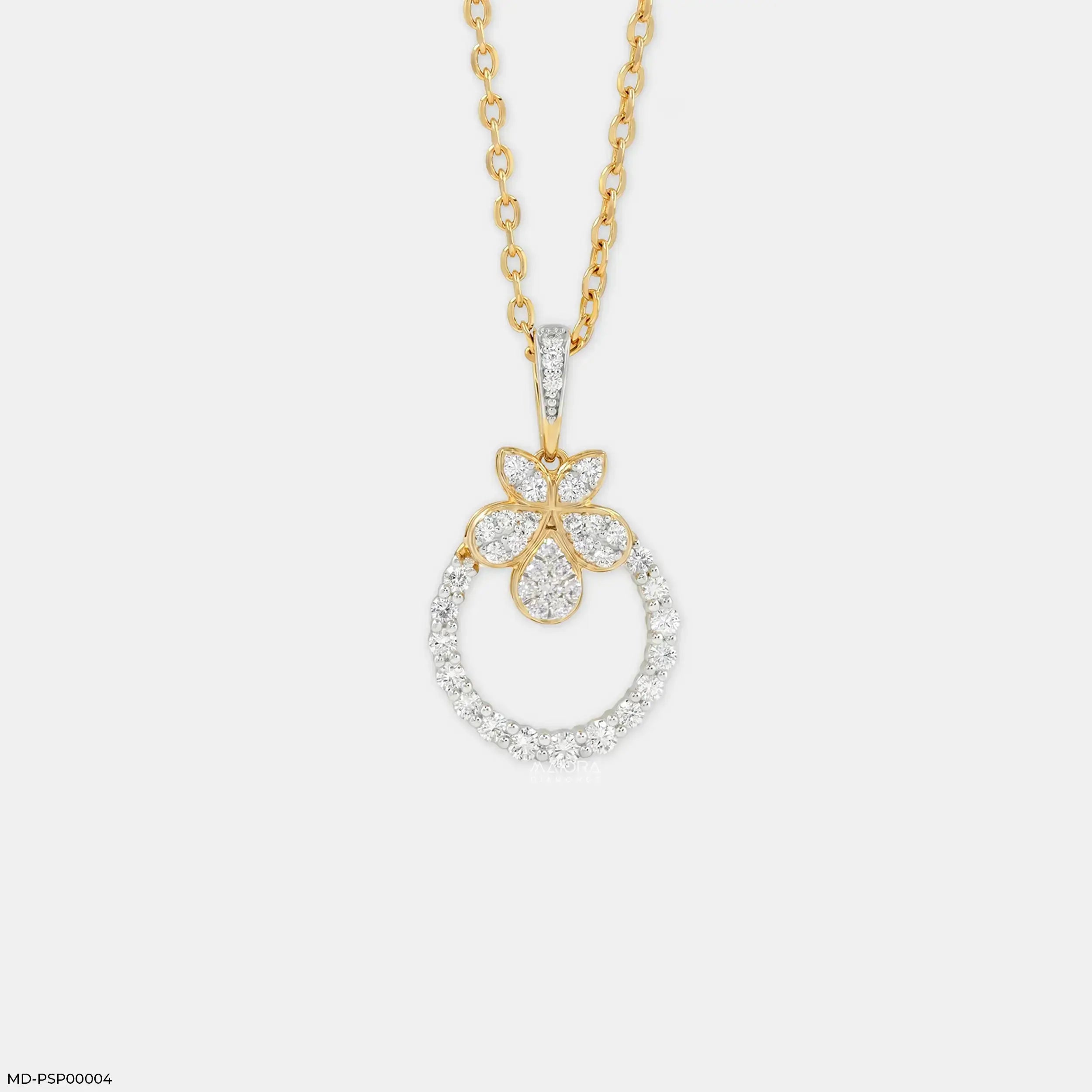 0.50 Carat Azure Trillion Halo Solitare Lab Diamond Pendant