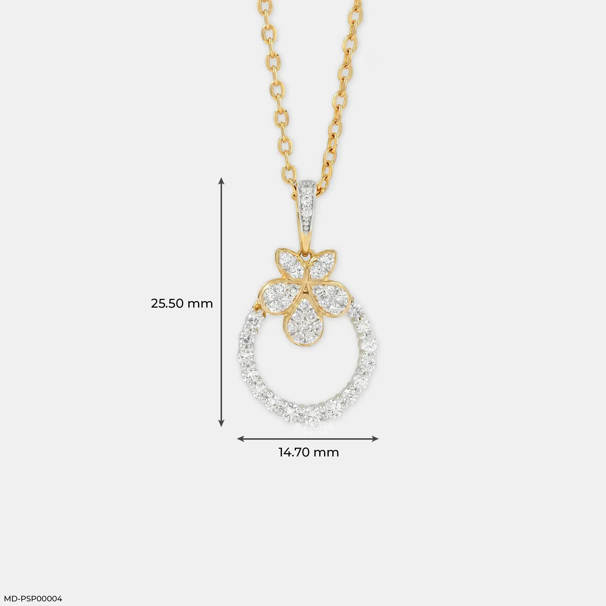 0.50 Carat Azure Trillion Halo Solitare Lab Diamond Pendant