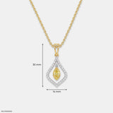 0.65 Carat Dual Shade Yellow Color Diamond Pendant 9K Yellow Gold