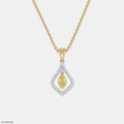 0.65 Carat Dual Shade Yellow Color Diamond Pendant 9K Yellow Gold