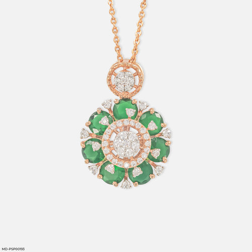 The Gardenia Medallion Pendant 9K Rose Gold