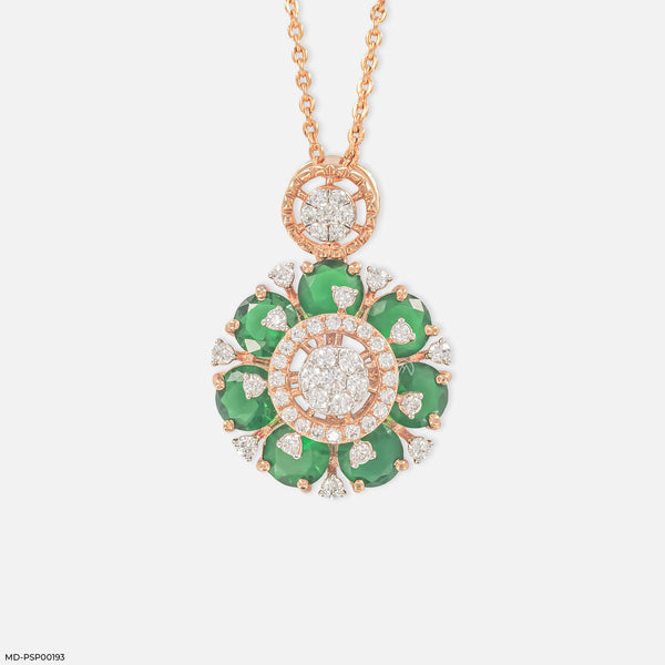 The Gardenia Medallion Pendant 14K Rose Gold