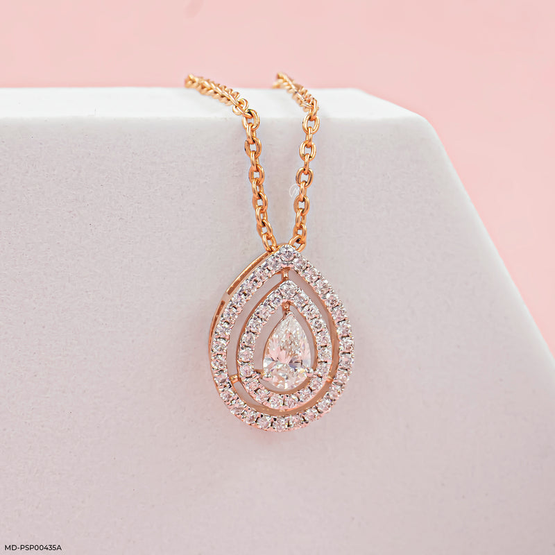 Rose Radiance Pendants 14K White Gold