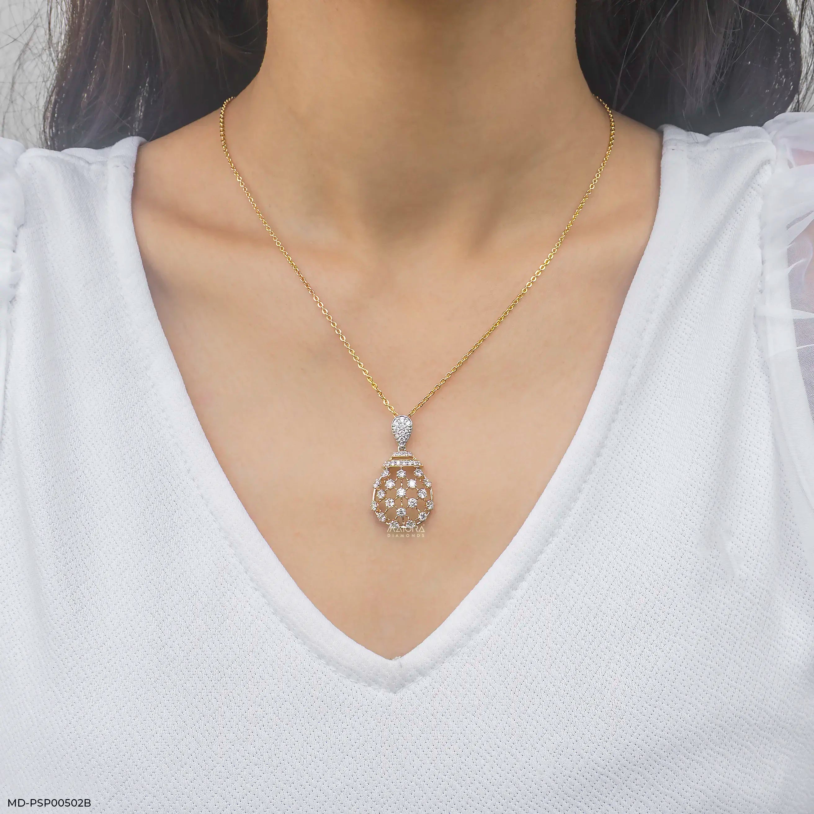 1.35 Carat Radiant Nebula Lab Diamond Pendant 9K Yellow Gold