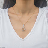 1.35 Carat Radiant Nebula Lab Diamond Pendant 9K Yellow Gold