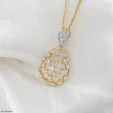 1.35 Carat Radiant Nebula Lab Diamond Pendant 9K Yellow Gold