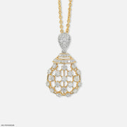 1.35 Carat Radiant Nebula Lab Diamond Pendant 9K Yellow Gold