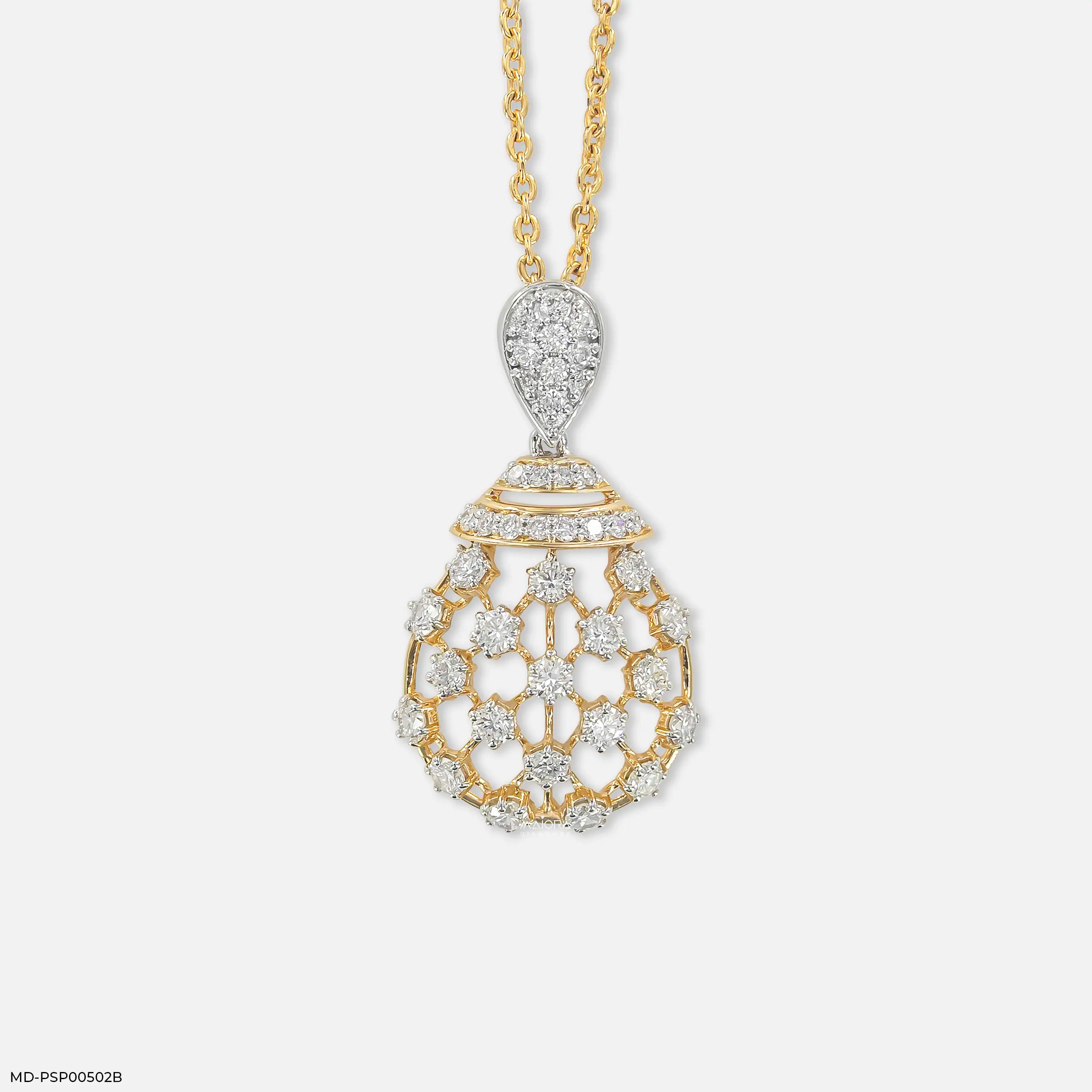 1.35 Carat Radiant Nebula Lab Diamond Pendant 9K Yellow Gold