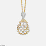 1.35 Carat Radiant Nebula Lab Diamond Pendant 9K Yellow Gold