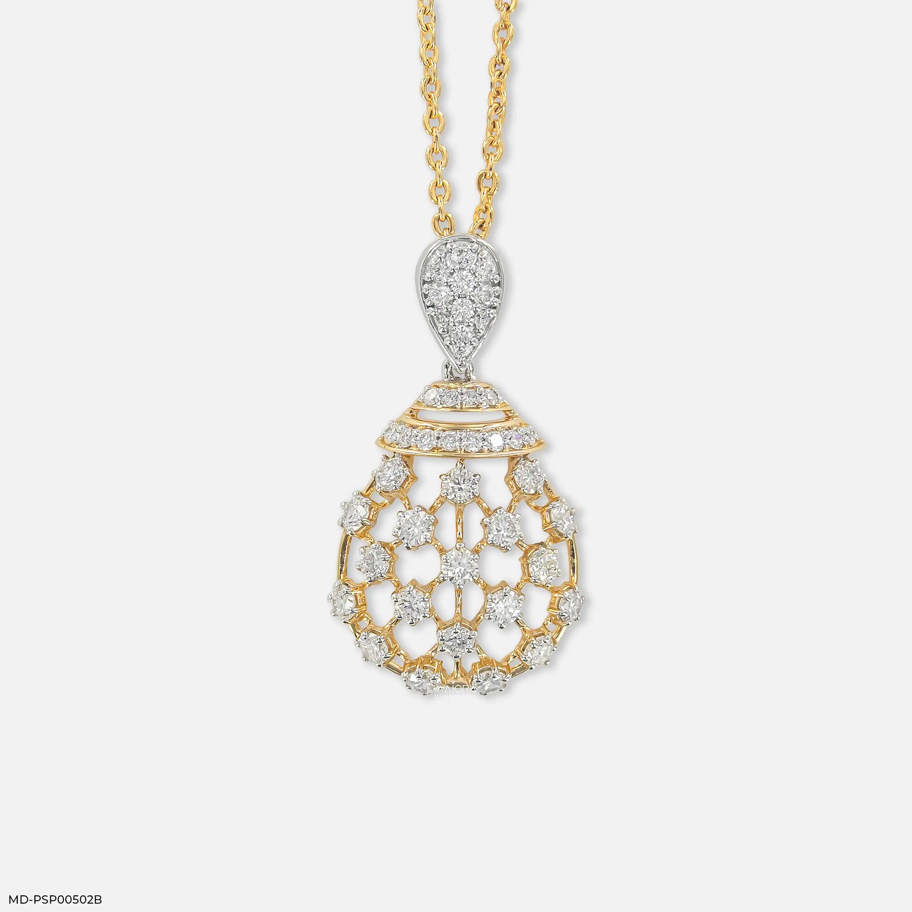 1.35 Carat Radiant Nebula Lab Diamond Pendant 9K Yellow Gold