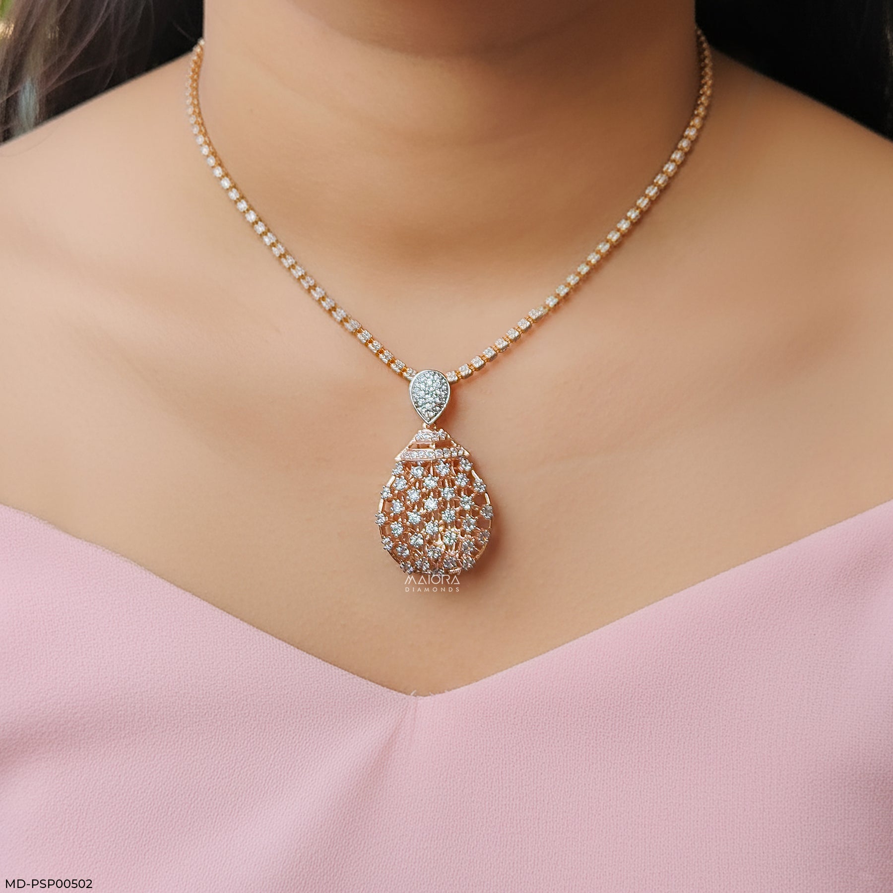 Diamond Chandelier Pendant 14K Rose Gold