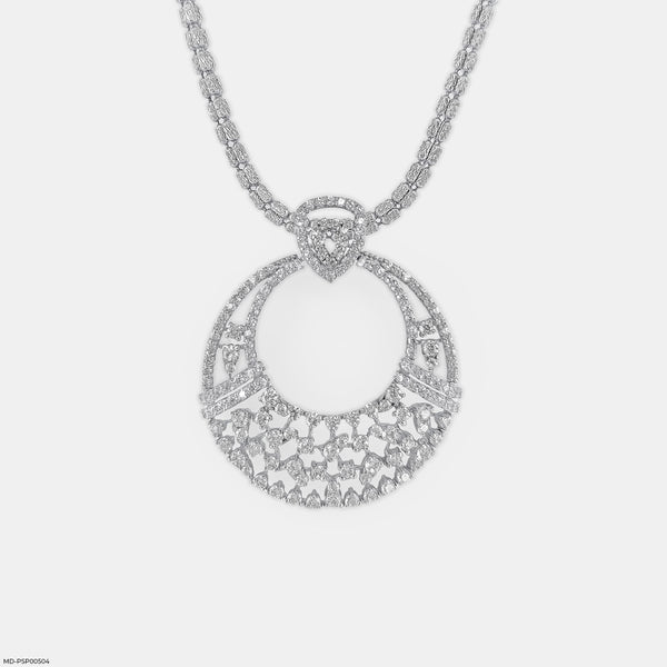 Lace-Design Diamond Pendant Platinum 950